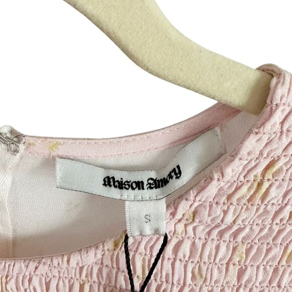 Maison Amory Bonnie Bow Back Dress Small Pink NWT - Picture 6 of 7